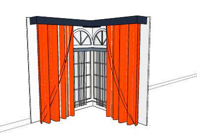 Red Curtain Decordations in Sketchup