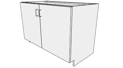 3D Base ADA sink 2 door without toekicks in sketchup