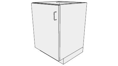 3D Base sink cabinet 1 door hinged left