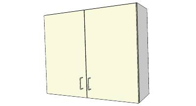 3D Wall cabinet 2 doors in sketchup