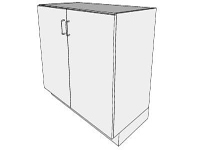 3D Base cabinet 2 doors in sketchup