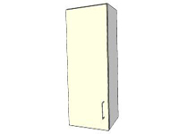 3D Wall cabinet 1 door left hinge in sketchup