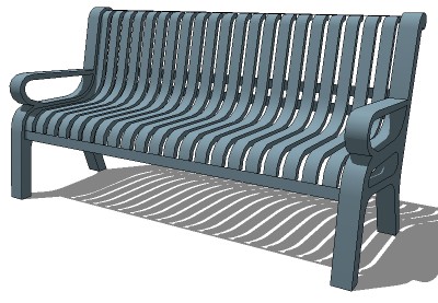 Metal bench with arms 