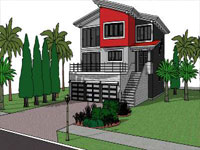 Contemporary Story Home in Sketchup