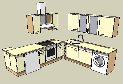 Parts of Kitchen in SketchUp