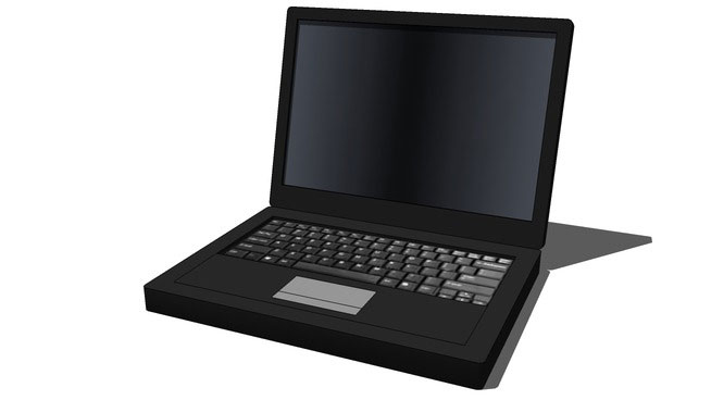 Sketchup model - Black laptop computer