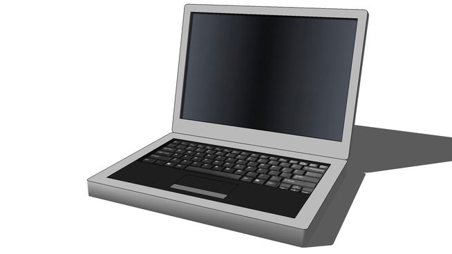 Sketchup model - Silver laptop computer