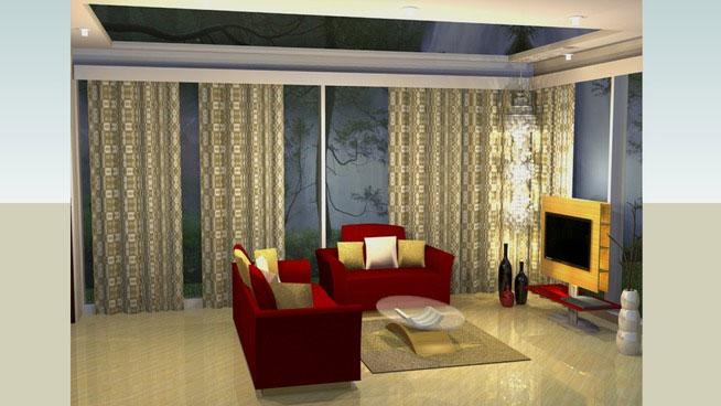 Sketchup model - Living Room for Zach