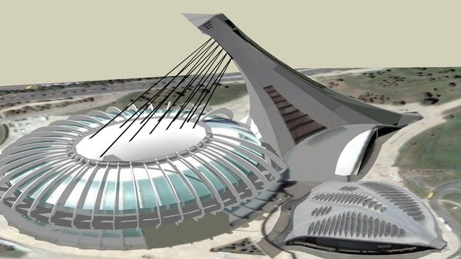 Sketchup model - Olympic Stadium in Montreal