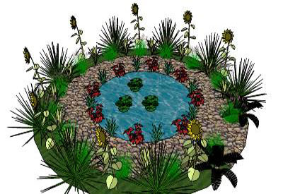 Circular Pond Garden