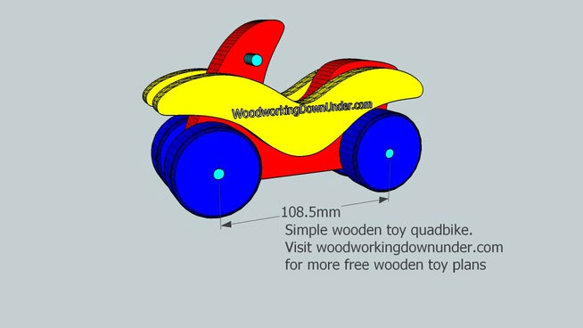 Wooden toy quadbike