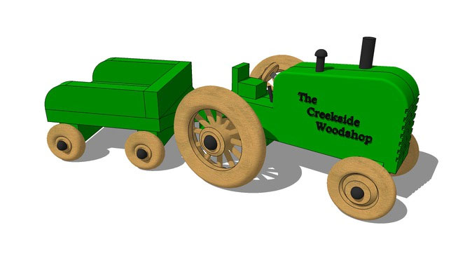 Sketchup model - Vintage Toy Tractor