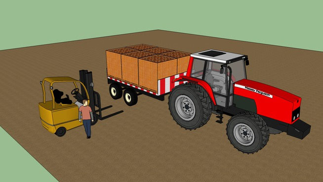 Sketchup model - Tracteur massey ferguson