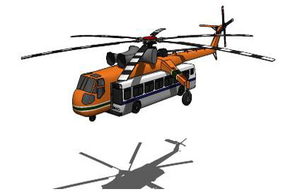 Helicopter Transpotring Bus