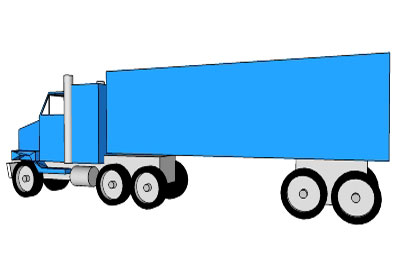 Semi Truck With One Trailer