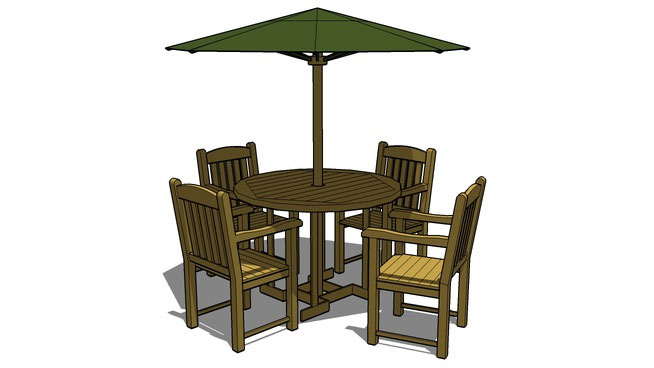 Sketchup model - Teak table set