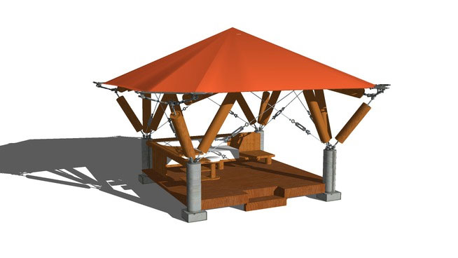 Sketchup model - Umbrella Shelter