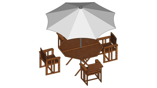 Sketchup model : 8-corner table set