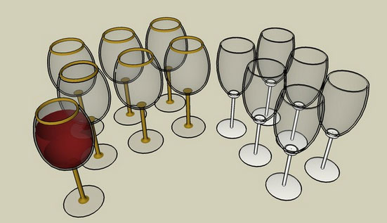 Sketchup model - Wine Glasses