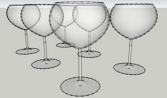 Sketchup model - Mini Wine Glasses